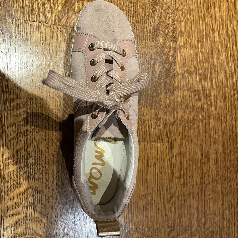 Sam Edelman Espadrille Wedge Shoe -Blush suede - Picture 4 of 12